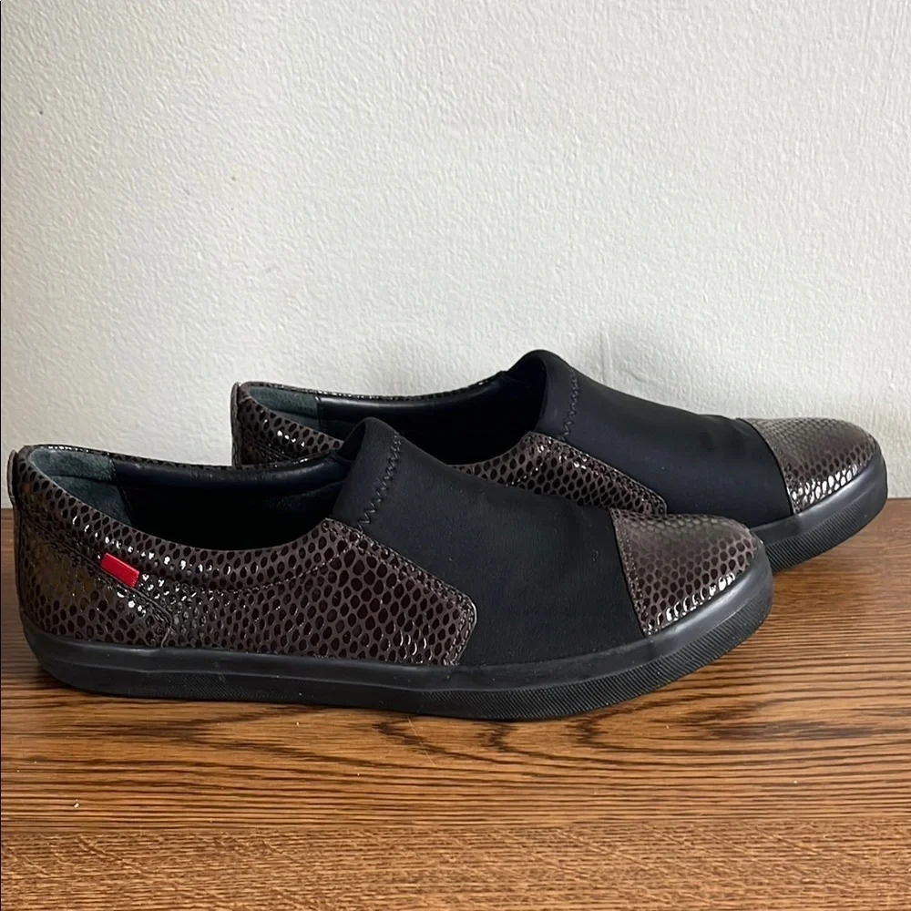 Marc Joseph Hickory Snake Chocolate Brown Black Slip-On Shoes Women’s Sz 8.5 - Picture 3 of 10